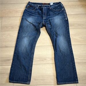 Like New Ariat Work Men's Blue Denim Blue Jeans Low Rise Boot M4 Size 40x32